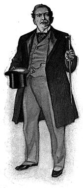 illustration of the distinguished gentleman Mr. Satterly in a suit