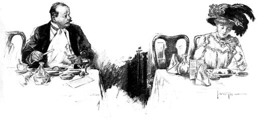 illustration of Marcus Antonius Saterlee at a forman dinner