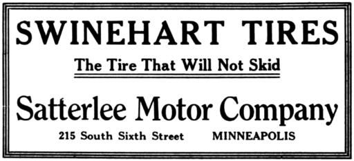 text advertisement for Satterlee Motor Company